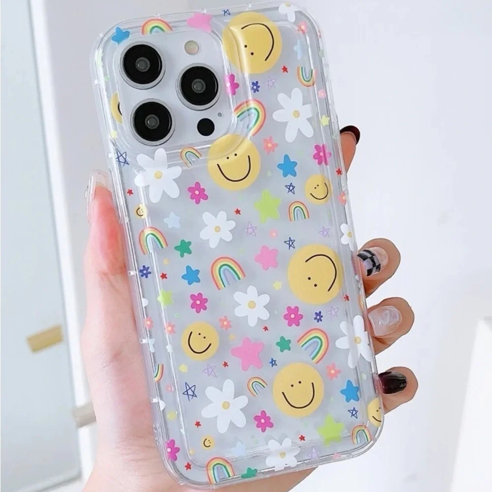 ⚠️Clearance iPhone 15/Pro/Pro Max Floral And Smiley Phone Case